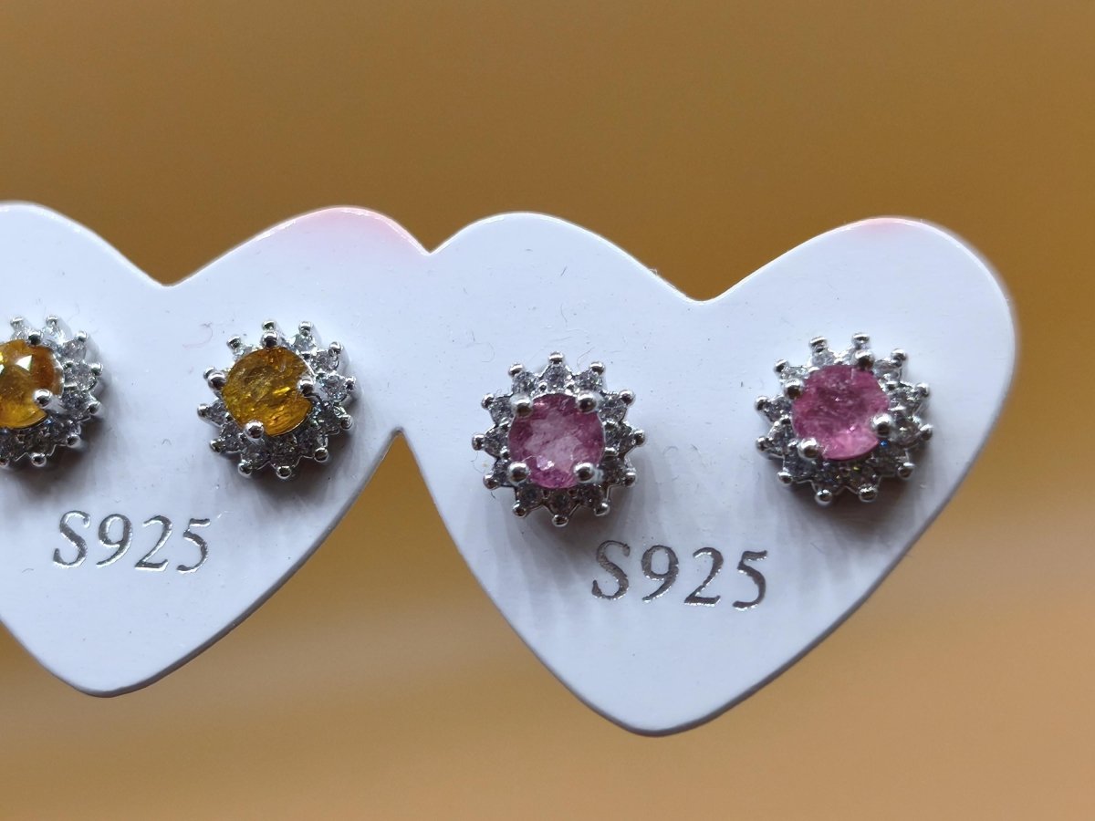 Bunte Turmalin Ohrstecker blau rosa grün 925 Sterling Silber AAA Rarität Schmuck Frau Ohrringe Edelstein Heilstein Geschenk Schmuck Edel - Art of Nature Berlin