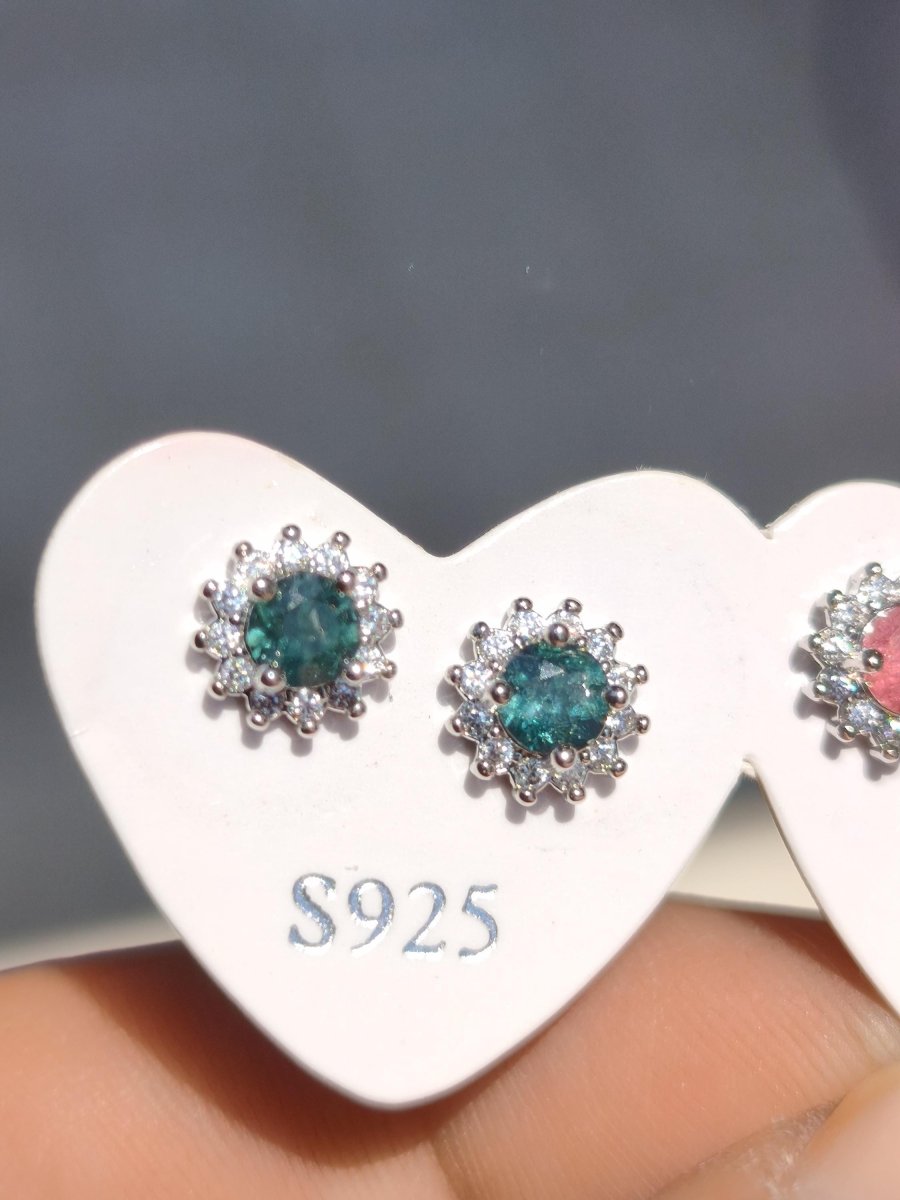 Bunte Turmalin Ohrstecker blau rosa grün 925 Sterling Silber AAA Rarität Schmuck Frau Ohrringe Edelstein Heilstein Geschenk Schmuck Edel - Art of Nature Berlin