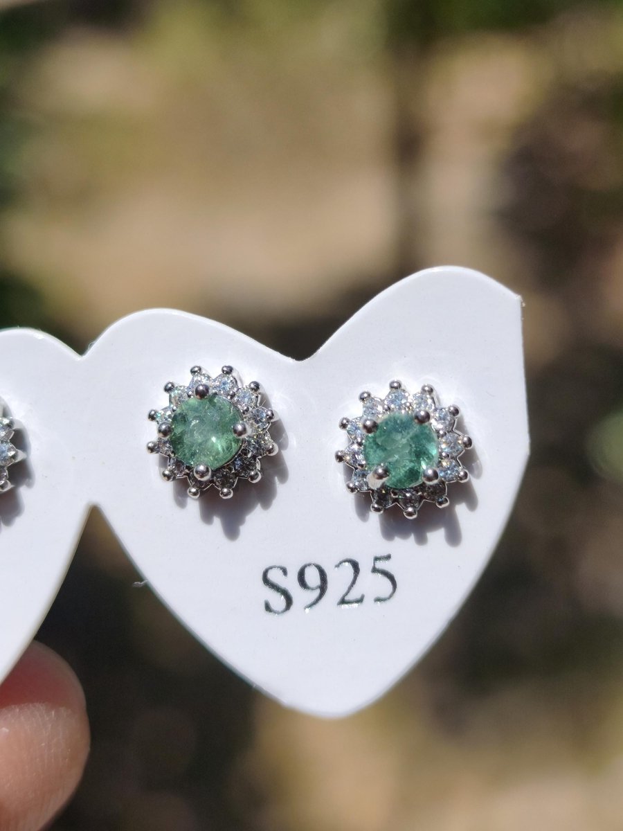 Bunte Turmalin Ohrstecker gelb rosa grün 925 Sterling Silber AAA Rarität Schmuck Frau Ohrringe Edelstein Heilstein Geschenk Schmuck Edel - Art of Nature Berlin