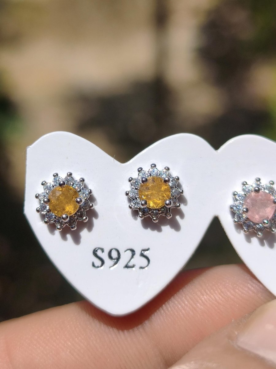 Bunte Turmalin Ohrstecker gelb rosa grün 925 Sterling Silber AAA Rarität Schmuck Frau Ohrringe Edelstein Heilstein Geschenk Schmuck Edel - Art of Nature Berlin