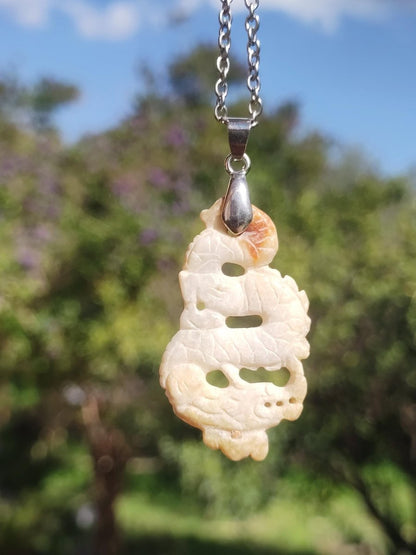 Burma Jade A Qualität Drache *Rarität* Edelstein Kette HIPPIE Boho Ethno Natur Heilstein Rarität Kristall Schmuck Anhänger Natur Kraft Stein - Art of Nature Berlin