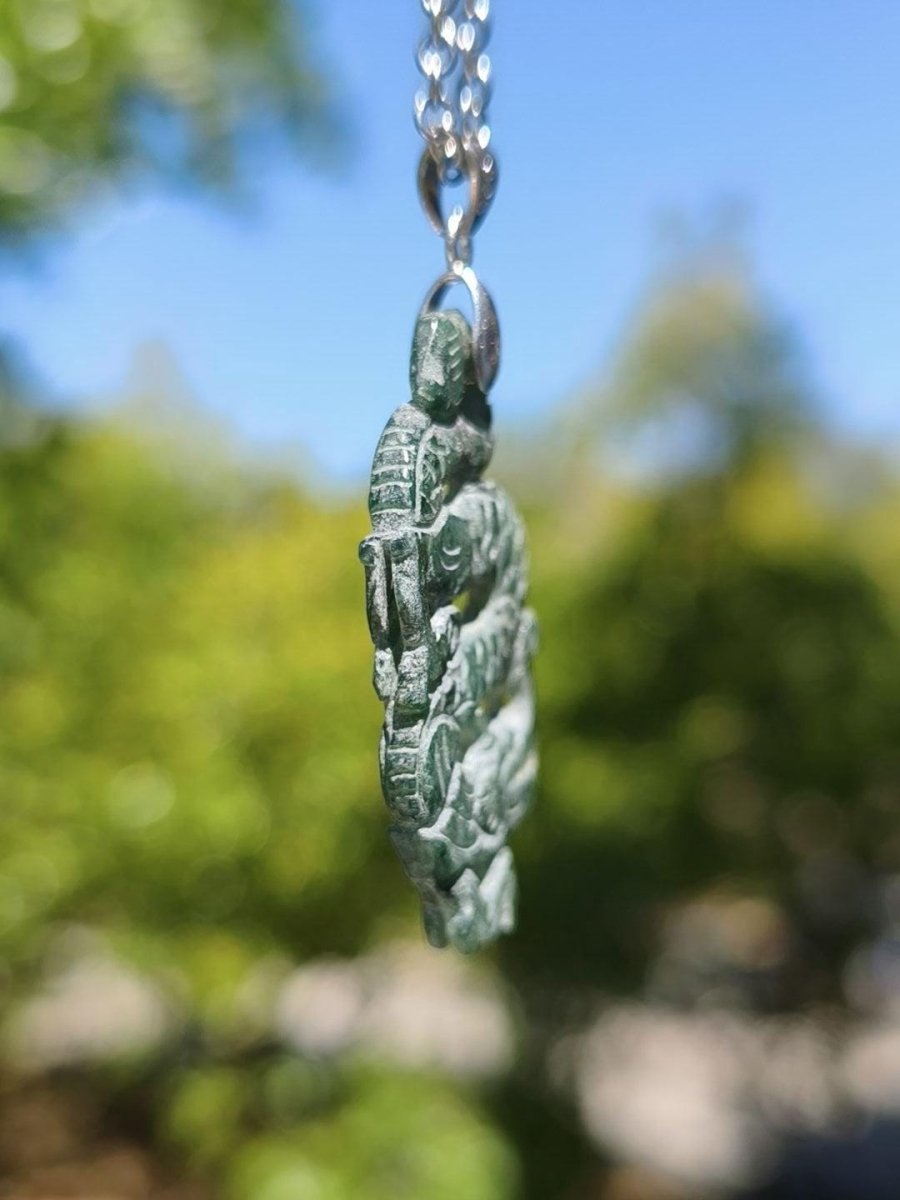 Burma Jade A Qualität Drache *Rarität* Edelstein Kette HIPPIE Boho Ethno Natur Heilstein Rarität Kristall Schmuck Anhänger Natur Kraft Stein - Art of Nature Berlin