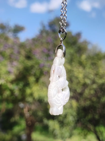 Burma Jade A Qualität Drache *Rarität* Edelstein Kette HIPPIE Boho Ethno Natur Heilstein Rarität Kristall Schmuck Anhänger Natur Kraft Stein - Art of Nature Berlin