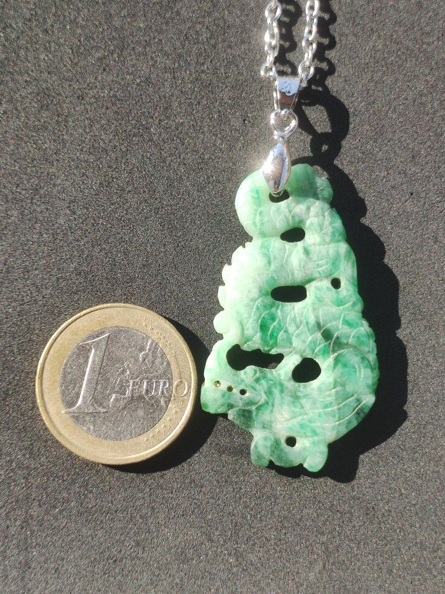 Burma Jade A Qualität Drache *Rarität* Edelstein Kette HIPPIE Boho Ethno Natur Heilstein Rarität Kristall Schmuck Anhänger Natur Kraft Stein - Art of Nature Berlin