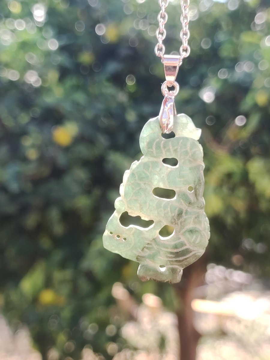 Burma Jade A Qualität Drache *Rarität* Edelstein Kette HIPPIE Boho Ethno Natur Heilstein Rarität Kristall Schmuck Anhänger Natur Kraft Stein - Art of Nature Berlin