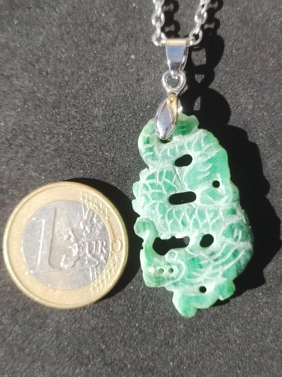 Burma Jade A Qualität Drache *Rarität* Edelstein Kette HIPPIE Boho Ethno Natur Heilstein Rarität Kristall Schmuck Anhänger Natur Kraft Stein - Art of Nature Berlin