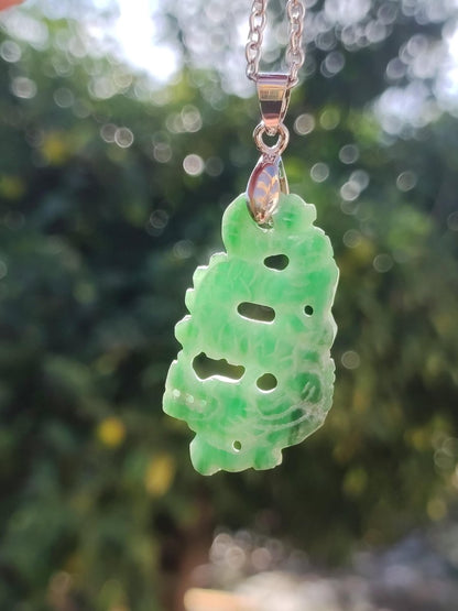 Burma Jade A Qualität Drache *Rarität* Edelstein Kette HIPPIE Boho Ethno Natur Heilstein Rarität Kristall Schmuck Anhänger Natur Kraft Stein - Art of Nature Berlin