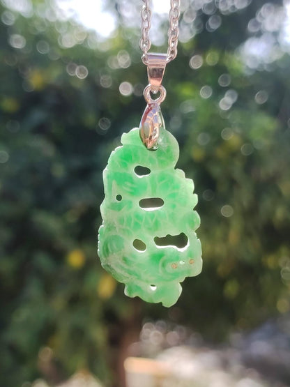 Burma Jade A Qualität Drache *Rarität* Edelstein Kette HIPPIE Boho Ethno Natur Heilstein Rarität Kristall Schmuck Anhänger Natur Kraft Stein - Art of Nature Berlin