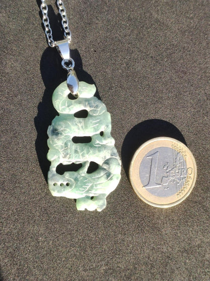 Burma Jade A Qualität Drache *Rarität* Edelstein Kette HIPPIE Boho Ethno Natur Heilstein Rarität Kristall Schmuck Anhänger Natur Kraft Stein - Art of Nature Berlin