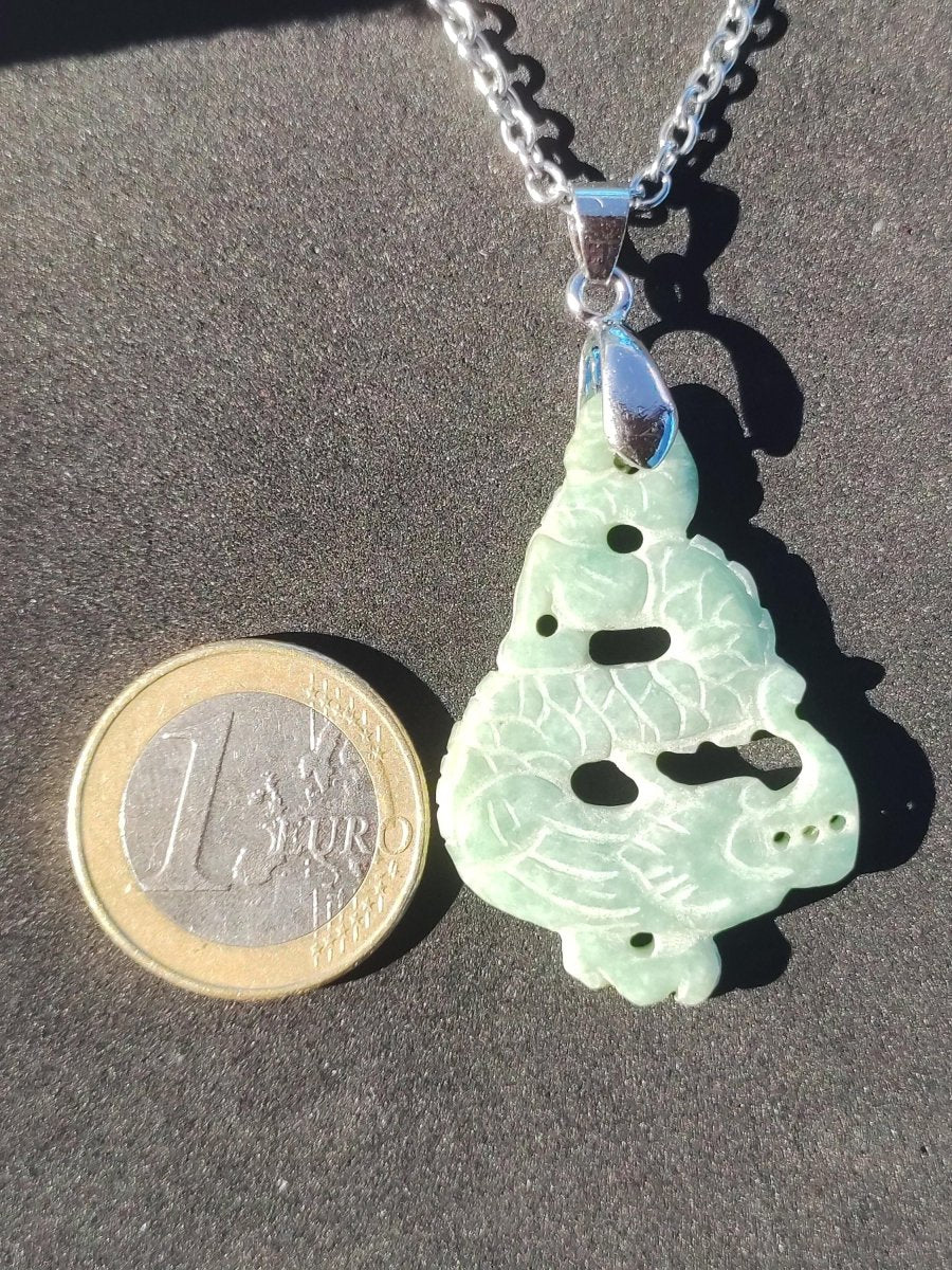 Burma Jade A Qualität Drache *Rarität* Edelstein Kette HIPPIE Boho Ethno Natur Heilstein Rarität Kristall Schmuck Anhänger Natur Kraft Stein - Art of Nature Berlin