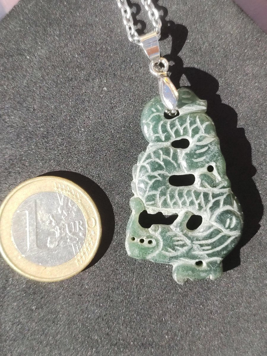 Burma Jade A Qualität Drache *Rarität* Edelstein Kette HIPPIE Boho Ethno Natur Heilstein Rarität Kristall Schmuck Anhänger Natur Kraft Stein - Art of Nature Berlin