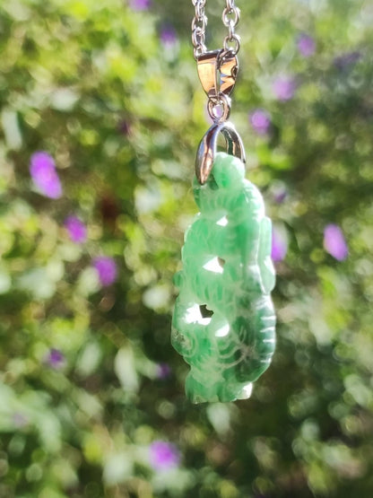 Burma Jade A Qualität Drache *Rarität* Edelstein Kette HIPPIE Boho Ethno Natur Heilstein Rarität Kristall Schmuck Anhänger Natur Kraft Stein - Art of Nature Berlin