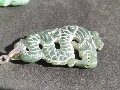 Burma Jade A Qualität Drache *Rarität* Edelstein Kette HIPPIE Boho Ethno Natur Heilstein Rarität Kristall Schmuck Anhänger Natur Kraft Stein - Art of Nature Berlin