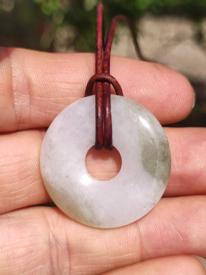 Burma Jade Donut *Rarität* ~ Edelstein Kette ~HIPPIE ~GOA ~Boho ~Tibet ~Ethno ~Nature ~Donut ~Schutzsymbol ~Heilstein - Art of Nature Berlin