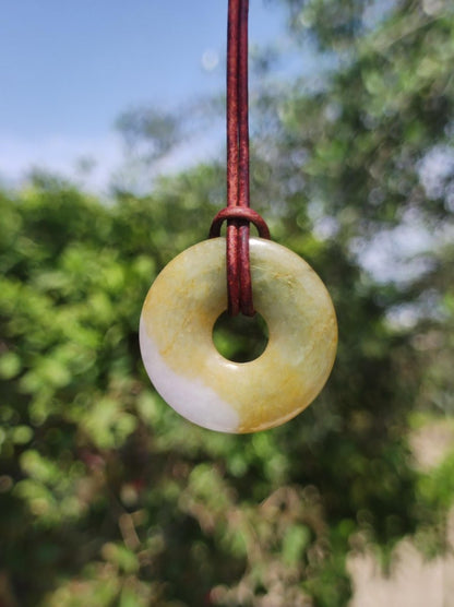 Burma Jade Donut *Rarität* ~ Edelstein Kette ~HIPPIE ~GOA ~Boho ~Tibet ~Ethno ~Nature ~Donut ~Schutzsymbol ~Heilstein - Art of Nature Berlin