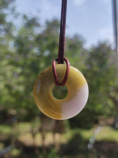 Burma Jade Donut *Rarität* ~ Edelstein Kette ~HIPPIE ~GOA ~Boho ~Tibet ~Ethno ~Nature ~Donut ~Schutzsymbol ~Heilstein - Art of Nature Berlin