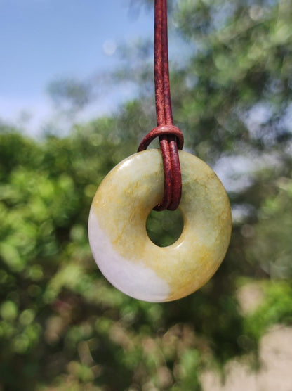 Burma Jade Donut *Rarität* ~ Edelstein Kette ~HIPPIE ~GOA ~Boho ~Tibet ~Ethno ~Nature ~Donut ~Schutzsymbol ~Heilstein - Art of Nature Berlin