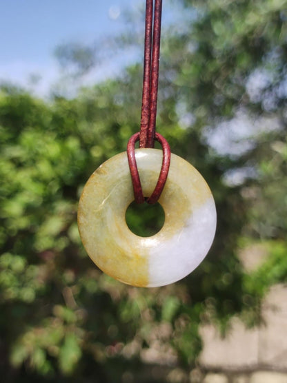Burma Jade Donut *Rarität* ~ Edelstein Kette ~HIPPIE ~GOA ~Boho ~Tibet ~Ethno ~Nature ~Donut ~Schutzsymbol ~Heilstein - Art of Nature Berlin