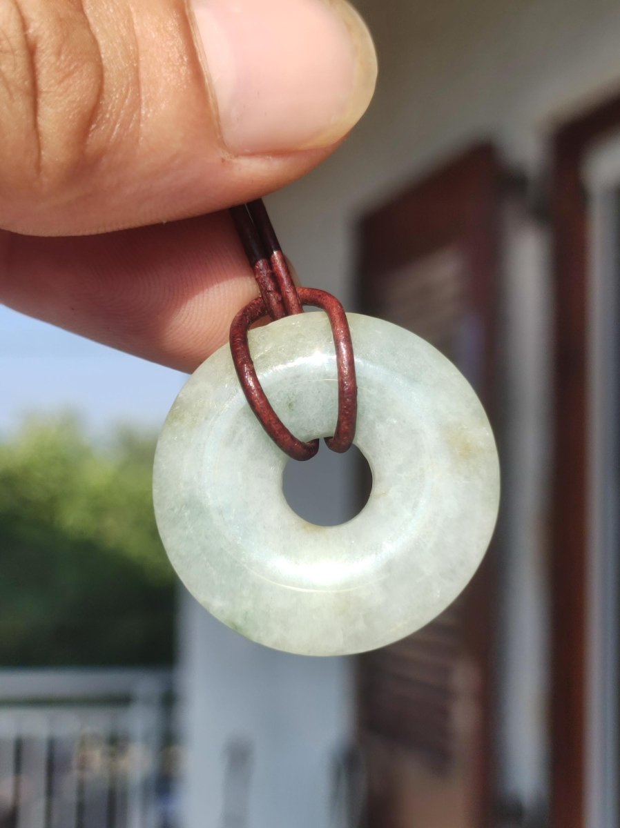 Burma Jade Donut *Rarität* ~ Edelstein Kette ~HIPPIE ~GOA ~Boho ~Tibet ~Ethno ~Nature ~Donut ~Schutzsymbol ~Heilstein - Art of Nature Berlin