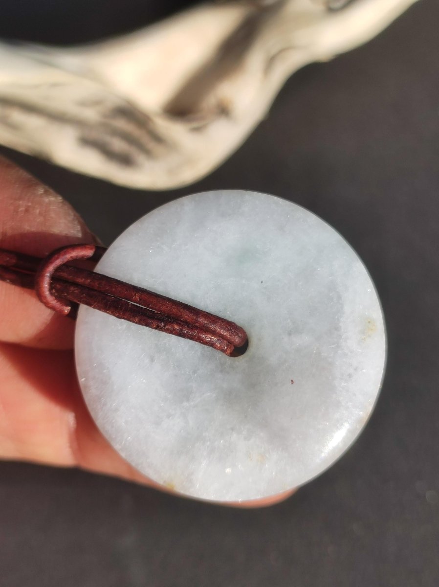 Burma Jade Donut *Rarität* ~ Edelstein Kette Mann Frau Natur Heilstein Kraft Energie Rarität Kristall Er Sie Anhänger Natur Geschenk grün - Art of Nature Berlin