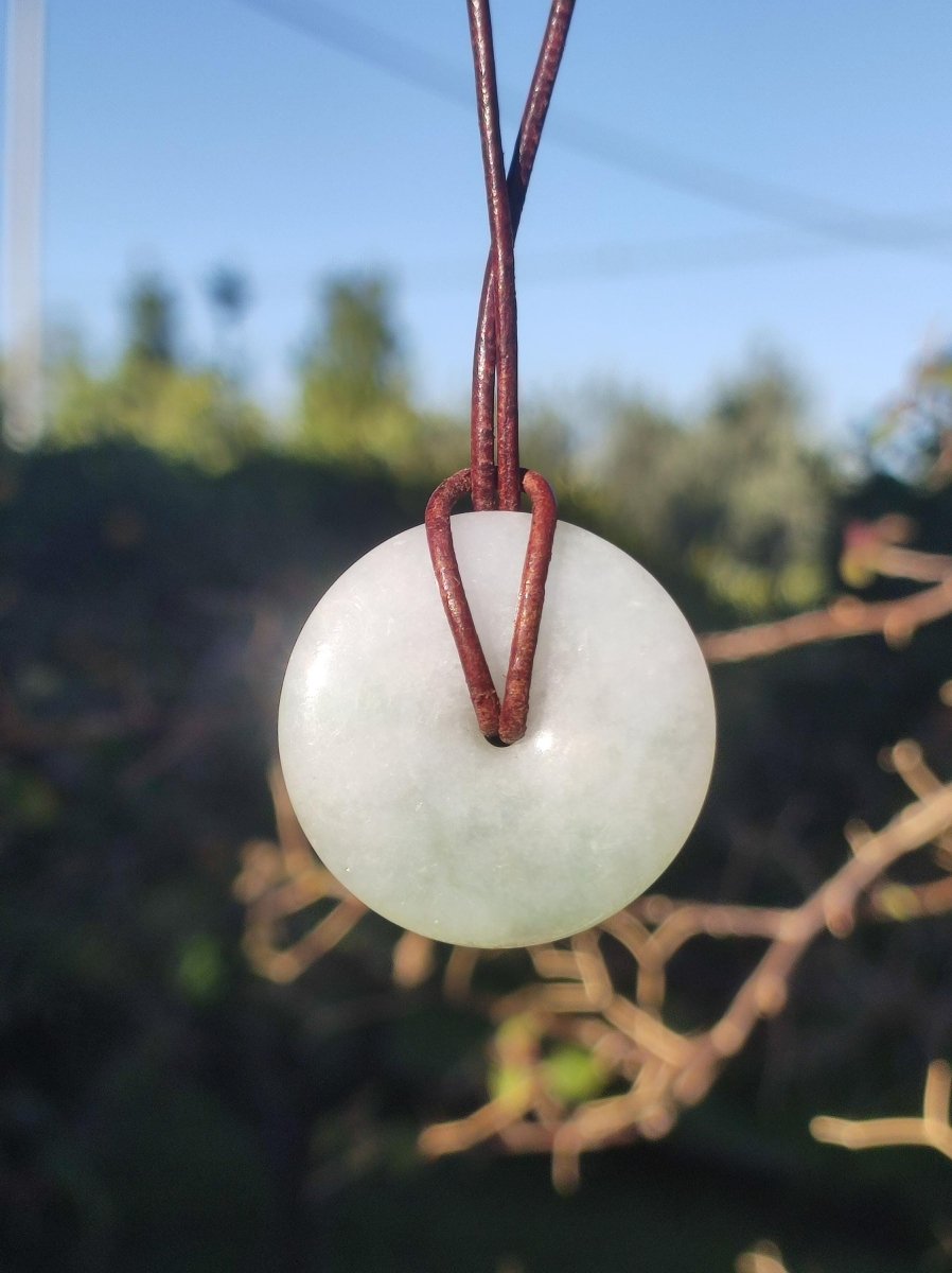 Burma Jade Donut *Rarität* ~ Edelstein Kette Mann Frau Natur Heilstein Kraft Energie Rarität Kristall Er Sie Anhänger Natur Geschenk grün - Art of Nature Berlin