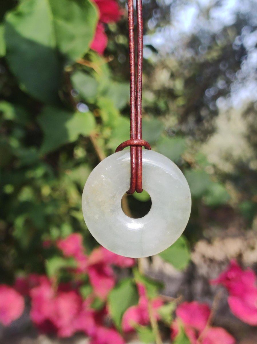 Burma Jade Donut *Rarität* ~ Edelstein Kette Mann Frau Natur Heilstein Kraft Energie Rarität Kristall Er Sie Anhänger Natur Geschenk grün - Art of Nature Berlin