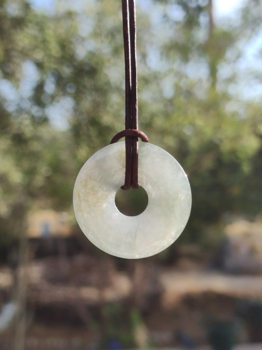 Burma Jade Donut *Rarität* ~ Edelstein Kette Mann Frau Natur Heilstein Kraft Energie Rarität Kristall Er Sie Anhänger Natur Geschenk grün - Art of Nature Berlin