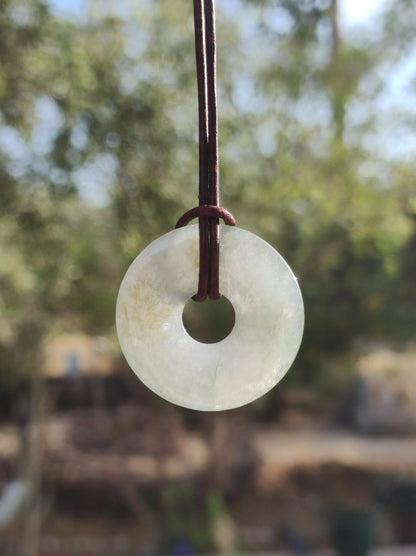 Burma Jade Donut *Rarität* ~ Edelstein Kette Mann Frau Natur Heilstein Kraft Energie Rarität Kristall Er Sie Anhänger Natur Geschenk grün - Art of Nature Berlin