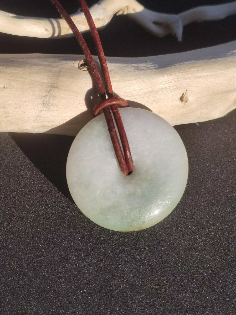 Burma Jade Donut *Rarität* ~ Edelstein Kette Mann Frau Natur Heilstein Kraft Energie Rarität Kristall Er Sie Anhänger Natur Geschenk grün - Art of Nature Berlin