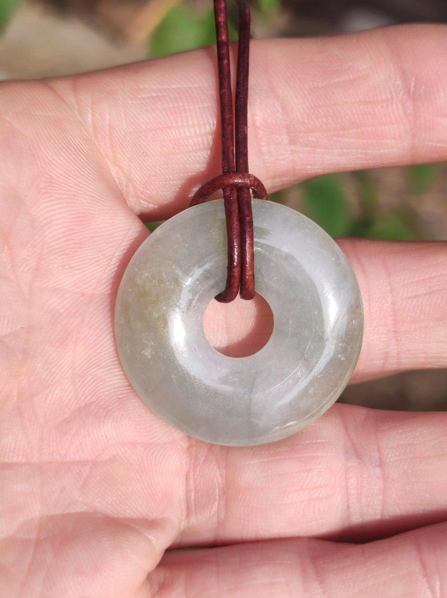 Burma Jade Donut *Rarität* ~ Edelstein Kette Mann Frau Natur Heilstein Kraft Energie Rarität Kristall Er Sie Anhänger Natur Geschenk grün - Art of Nature Berlin