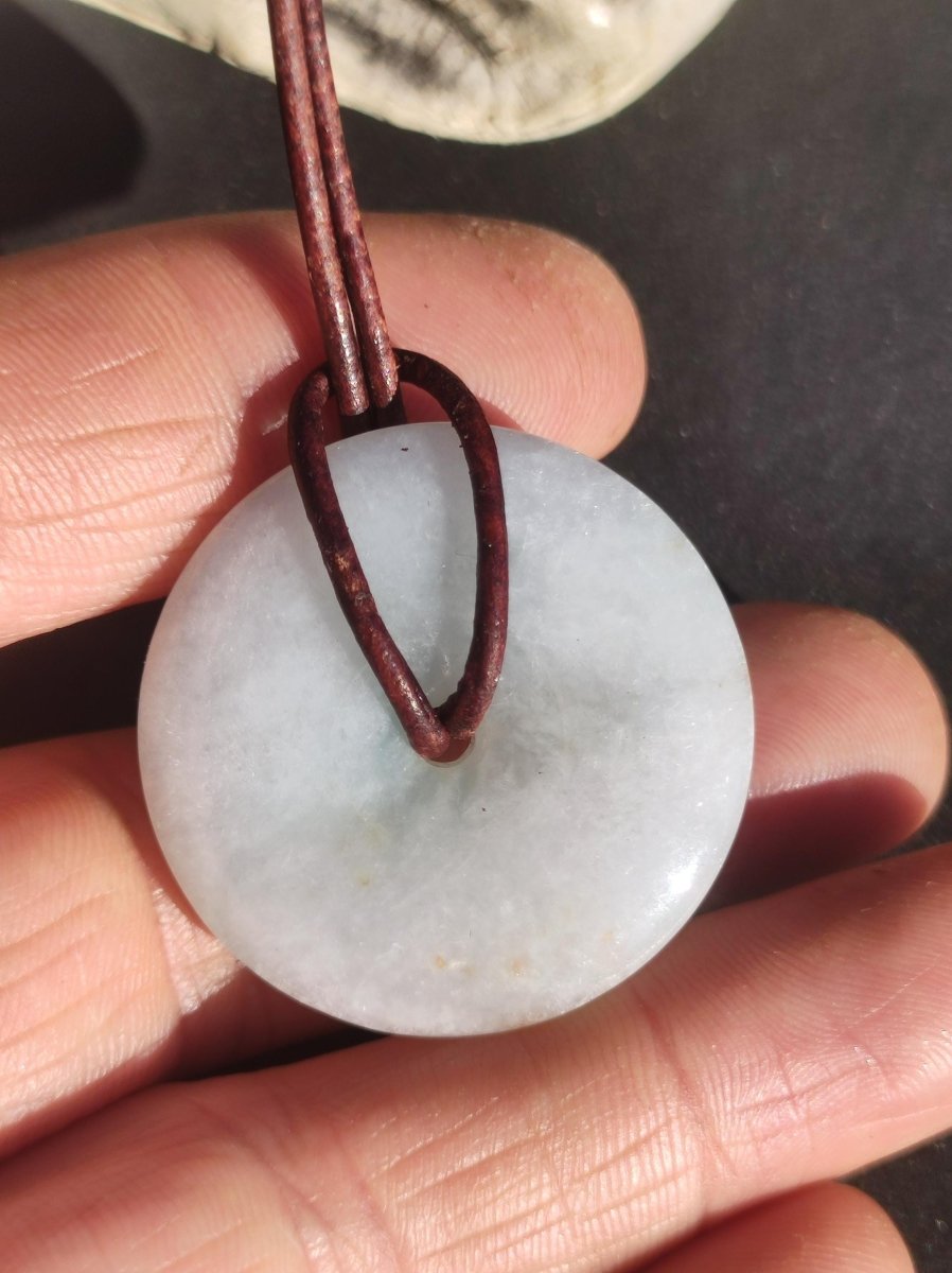 Burma Jade Donut *Rarität* ~ Edelstein Kette Mann Frau Natur Heilstein Kraft Energie Rarität Kristall Er Sie Anhänger Natur Geschenk grün - Art of Nature Berlin