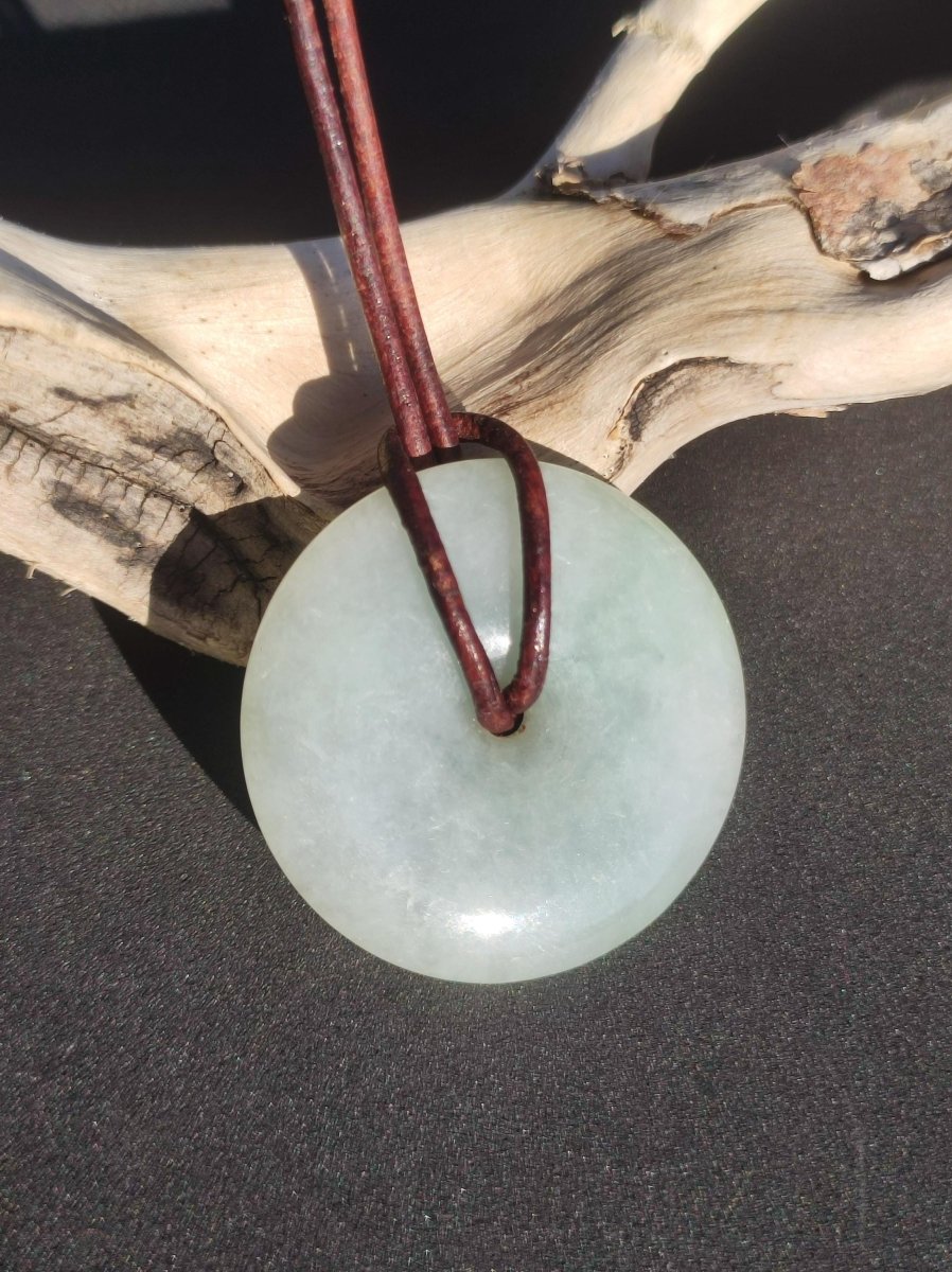 Burma Jade Donut *Rarität* ~ Edelstein Kette Mann Frau Natur Heilstein Kraft Energie Rarität Kristall Er Sie Anhänger Natur Geschenk grün - Art of Nature Berlin