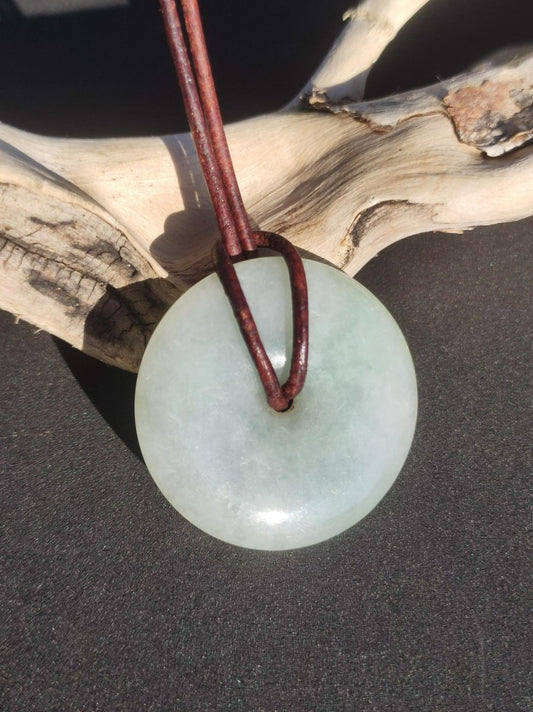 Burma Jade Donut *Rarität* ~ Edelstein Kette Mann Frau Natur Heilstein Kraft Energie Rarität Kristall Er Sie Anhänger Natur Geschenk grün - Art of Nature Berlin
