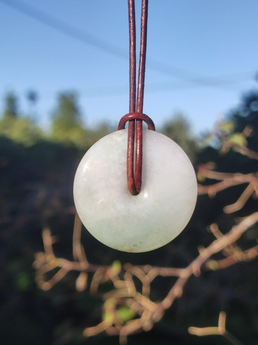 Burma Jade Donut *Rarität* ~ Edelstein Kette Mann Frau Natur Heilstein Kraft Energie Rarität Kristall Er Sie Anhänger Natur Geschenk grün - Art of Nature Berlin