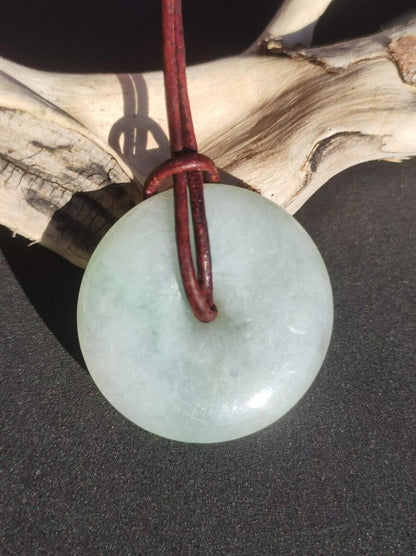 Burma Jade Donut *Rarität* ~ Edelstein Kette Mann Frau Natur Heilstein Kraft Energie Rarität Kristall Er Sie Anhänger Natur Geschenk grün - Art of Nature Berlin