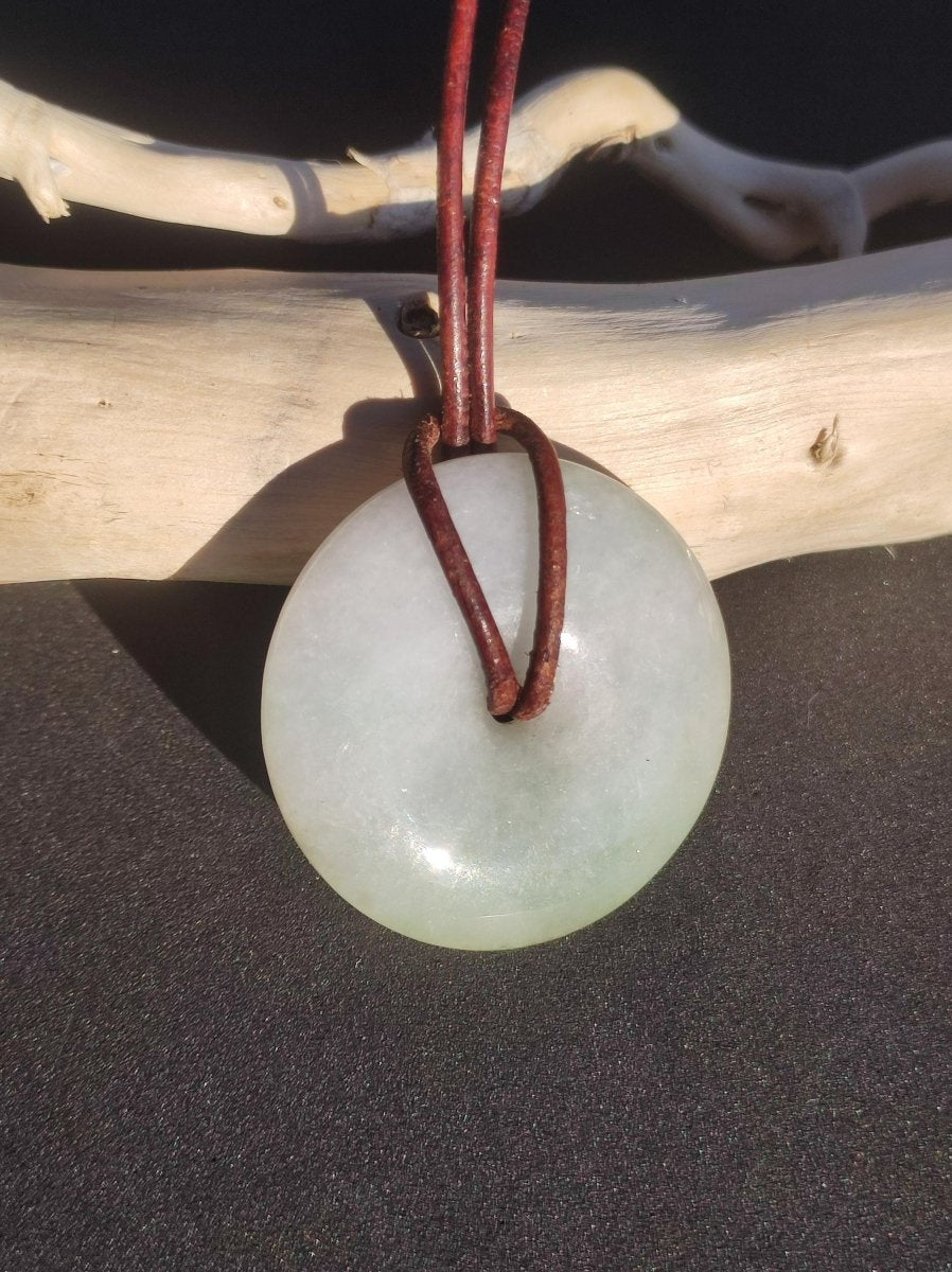 Burma Jade Donut *Rarität* ~ Edelstein Kette Mann Frau Natur Heilstein Kraft Energie Rarität Kristall Er Sie Anhänger Natur Geschenk grün - Art of Nature Berlin