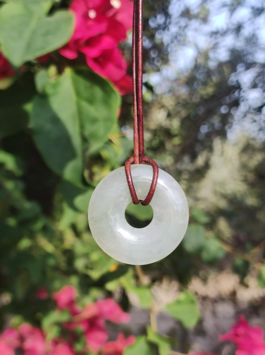 Burma Jade Donut *Rarität* ~ Edelstein Kette Mann Frau Natur Heilstein Kraft Energie Rarität Kristall Er Sie Anhänger Natur Geschenk grün - Art of Nature Berlin