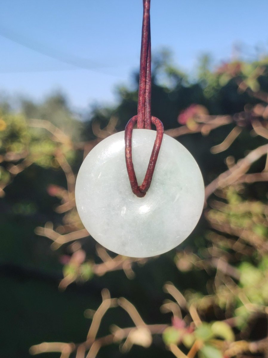 Burma Jade Donut *Rarität* ~ Edelstein Kette Mann Frau Natur Heilstein Kraft Energie Rarität Kristall Er Sie Anhänger Natur Geschenk grün - Art of Nature Berlin