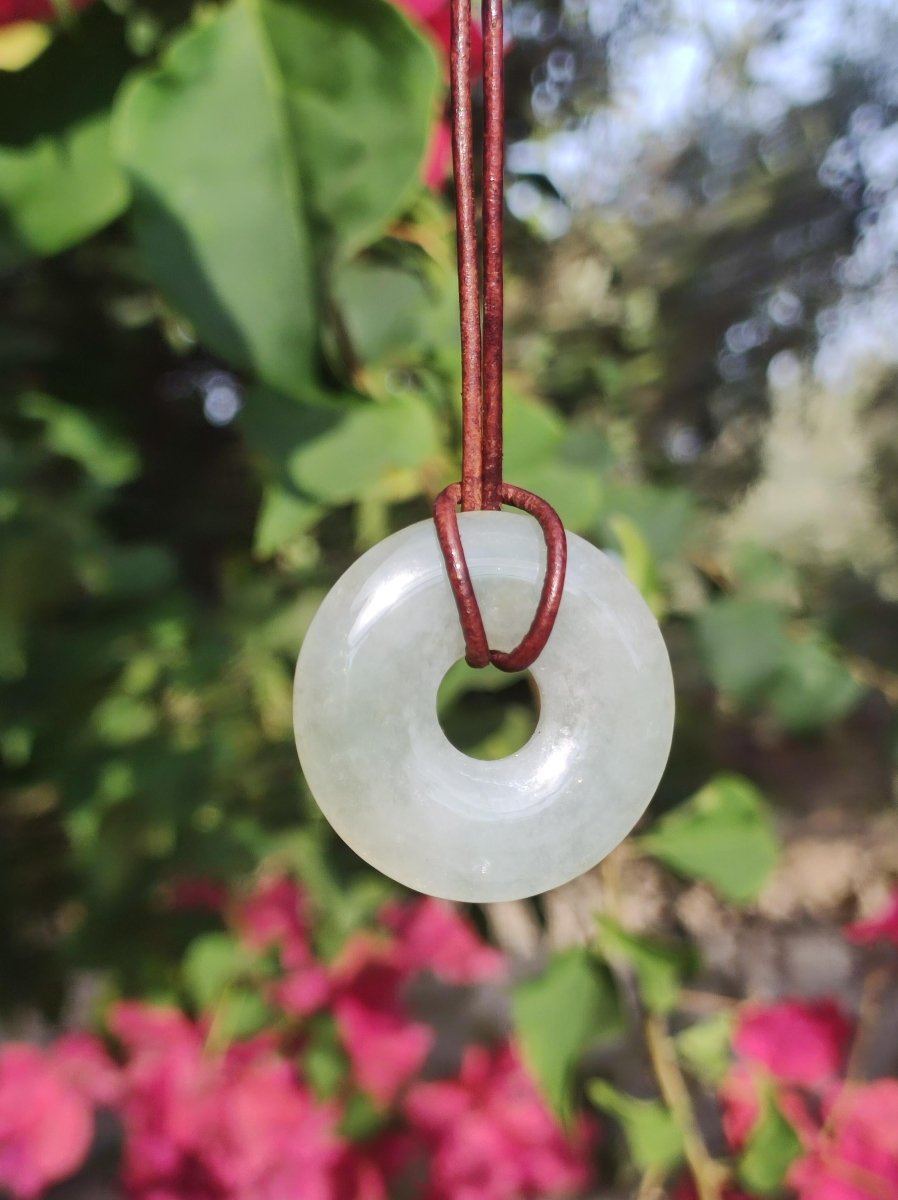 Burma Jade Donut *Rarität* ~ Edelstein Kette Mann Frau Natur Heilstein Kraft Energie Rarität Kristall Er Sie Anhänger Natur Geschenk grün - Art of Nature Berlin