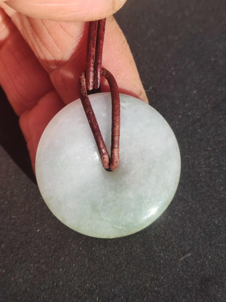 Burma Jade Donut *Rarität* ~ Edelstein Kette Mann Frau Natur Heilstein Kraft Energie Rarität Kristall Er Sie Anhänger Natur Geschenk grün - Art of Nature Berlin