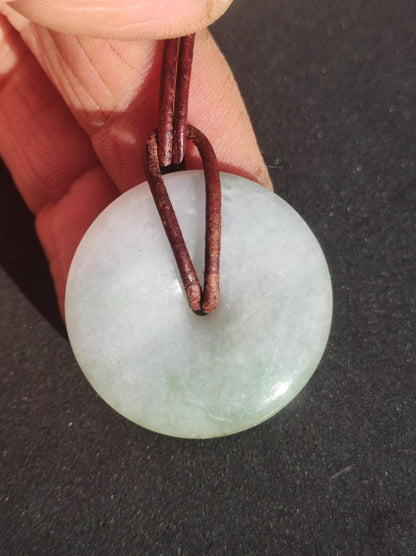Burma Jade Donut *Rarität* ~ Edelstein Kette Mann Frau Natur Heilstein Kraft Energie Rarität Kristall Er Sie Anhänger Natur Geschenk grün - Art of Nature Berlin