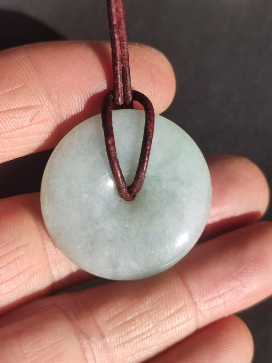 Burma Jade Donut *Rarität* ~ Edelstein Kette Mann Frau Natur Heilstein Kraft Energie Rarität Kristall Er Sie Anhänger Natur Geschenk grün - Art of Nature Berlin