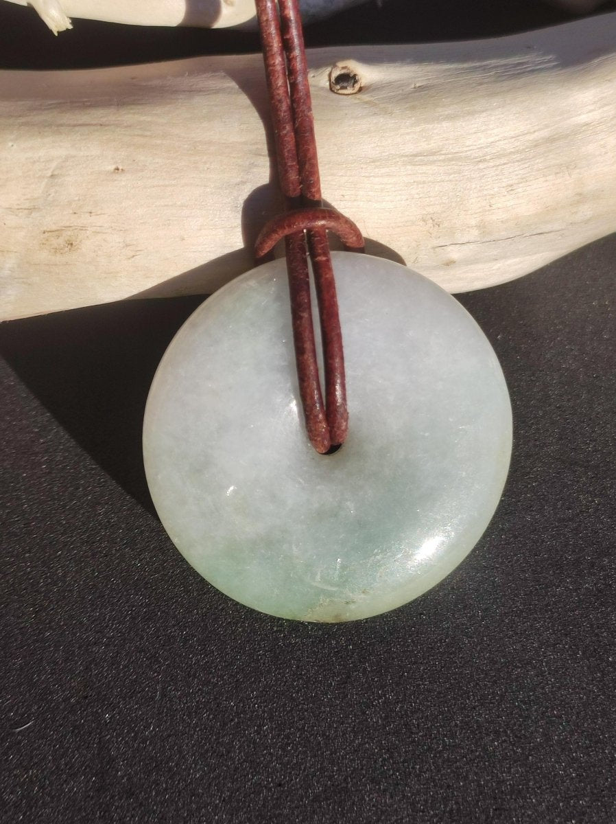 Burma Jade Donut *Rarität* ~ Edelstein Kette Mann Frau Natur Heilstein Kraft Energie Rarität Kristall Er Sie Anhänger Natur Geschenk grün - Art of Nature Berlin