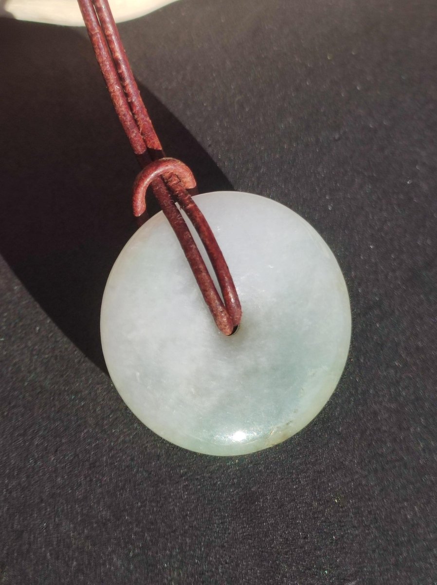 Burma Jade Donut *Rarität* ~ Edelstein Kette Mann Frau Natur Heilstein Kraft Energie Rarität Kristall Er Sie Anhänger Natur Geschenk grün - Art of Nature Berlin