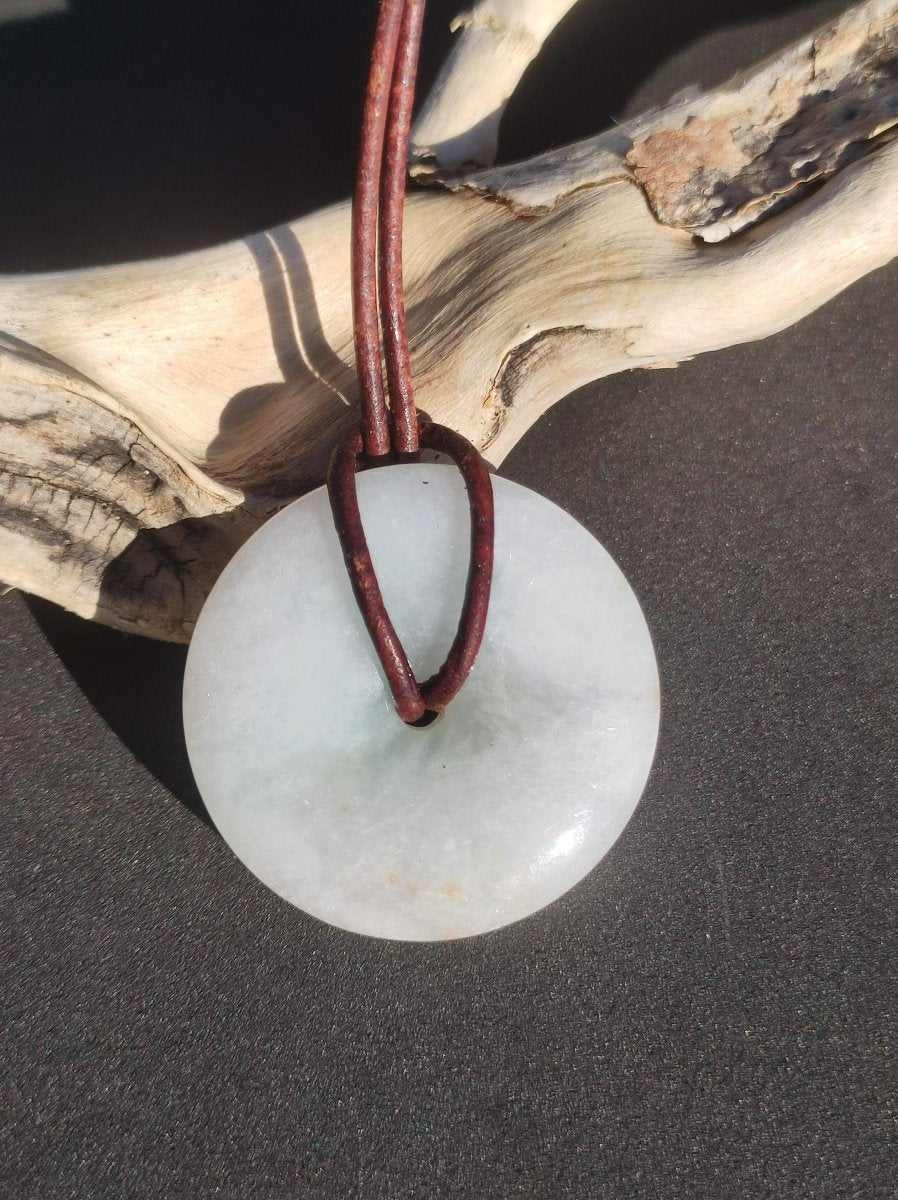 Burma Jade Donut *Rarität* ~ Edelstein Kette Mann Frau Natur Heilstein Kraft Energie Rarität Kristall Er Sie Anhänger Natur Geschenk grün - Art of Nature Berlin