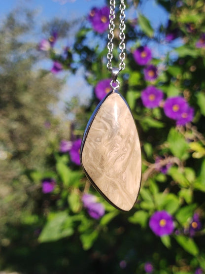Calcit "Caramel" / Limestone ~ 925 Silber Edelstein Kette Heilstein Natur Braun Rarität Edel Mann Frau Geschenk Er Sie Freundin Energie Kraft Ruhe Glück - Art of Nature Berlin