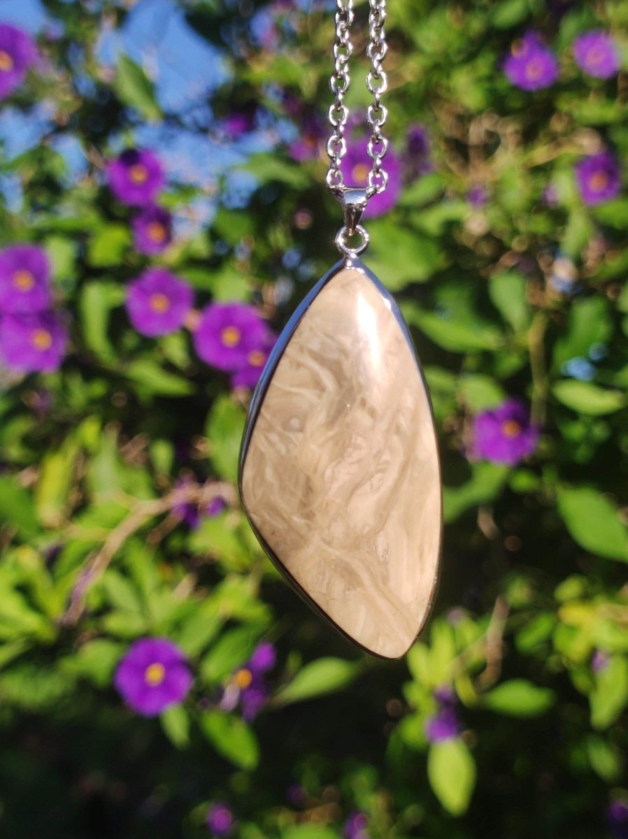 Calcit "Caramel" / Limestone ~ 925 Silber Edelstein Kette Heilstein Natur Braun Rarität Edel Mann Frau Geschenk Er Sie Freundin Energie Kraft Ruhe Glück - Art of Nature Berlin
