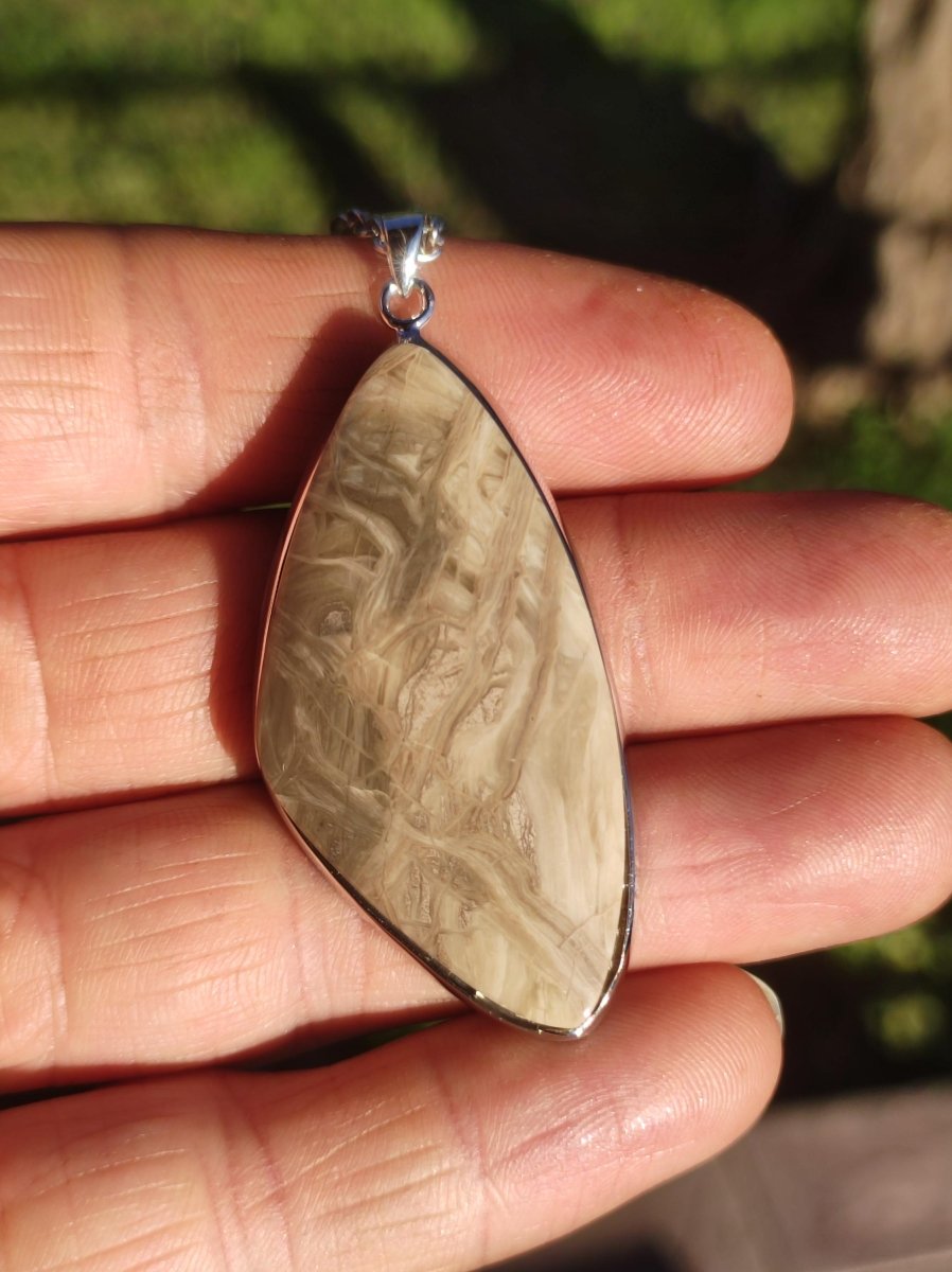 Calcit "Caramel" / Limestone ~ 925 Silber Edelstein Kette Heilstein Natur Braun Rarität Edel Mann Frau Geschenk Er Sie Freundin Energie Kraft Ruhe Glück - Art of Nature Berlin