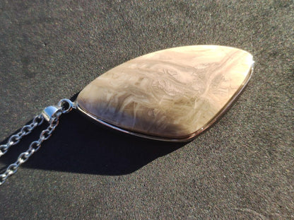 Calcit "Caramel" / Limestone ~ 925 Silber Edelstein Kette Heilstein Natur Braun Rarität Edel Mann Frau Geschenk Er Sie Freundin Energie Kraft Ruhe Glück - Art of Nature Berlin