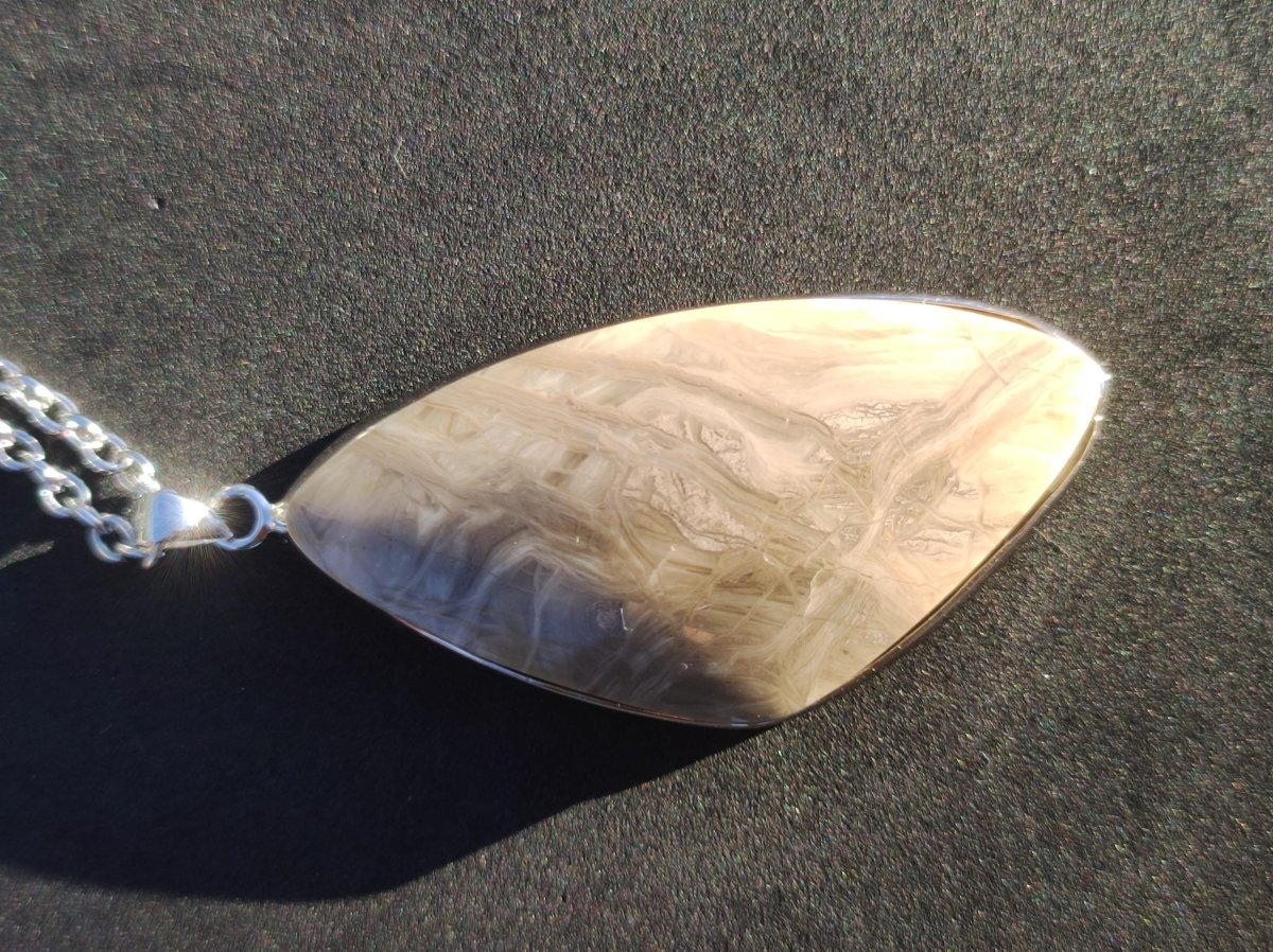 Calcit "Caramel" / Limestone ~ 925 Silber Edelstein Kette Heilstein Natur Braun Rarität Edel Mann Frau Geschenk Er Sie Freundin Energie Kraft Ruhe Glück - Art of Nature Berlin